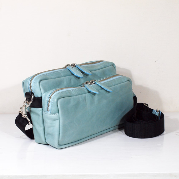 受注生産品【前ポケあり、後ろ被せあり3wayショルダーバッグ】軽量