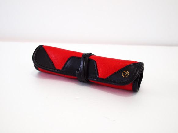 巻物ロールペンケース2本挿し】付箋消しゴムも挟めるペンケース