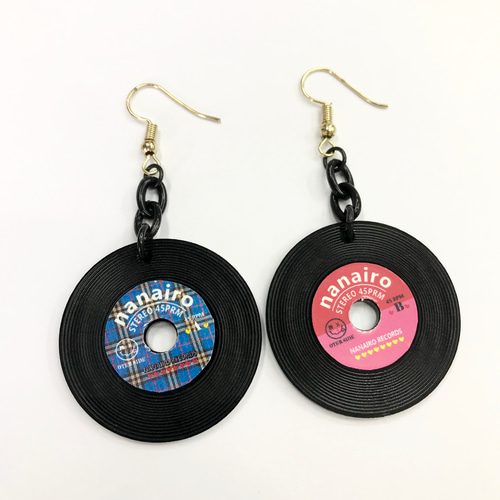 昭和レトロ・レコードピアスorイヤリング ピアス（その他） nanairo70