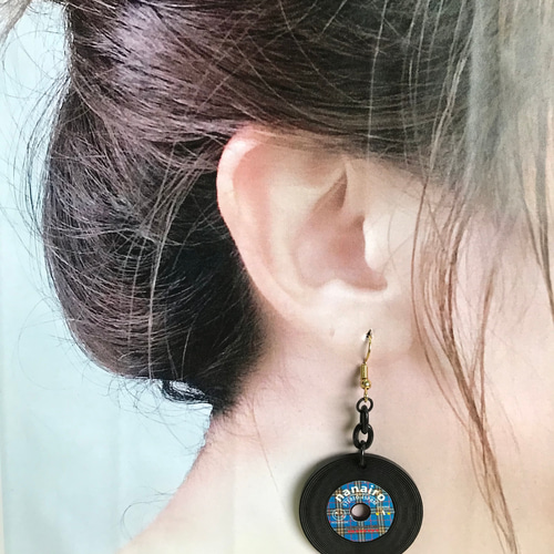 昭和レトロ・レコードピアスorイヤリング ピアス（その他） nanairo70