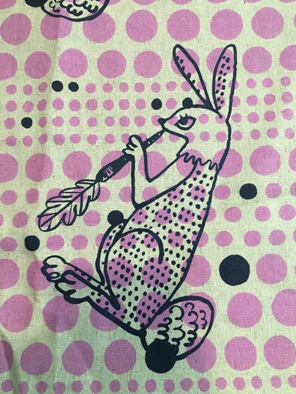 【80.90.100】ウサギとドットのサルエルパンツ 5枚目の画像