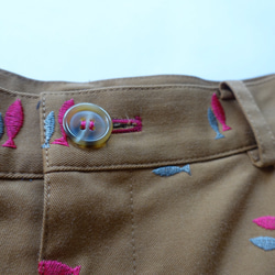 SAKANA刺繍チノストレッチのガウチョパンツ/CAMEL/L 2枚目の画像