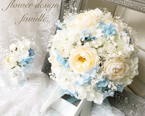 Amazon｜「結婚式ブーケ ブートニアセット」40～43×30～33cm