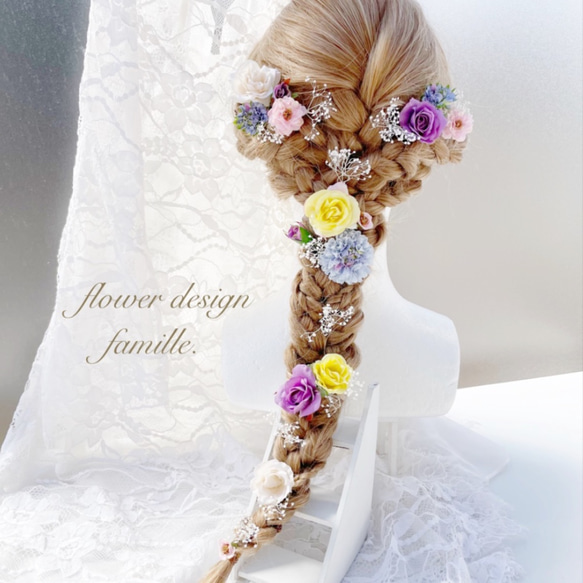 パステルカラフル　髪飾り　ヘッドドレス 髪飾り ヘッドドレス ピンク×ブルー ヘッドドレス（アクセサリー