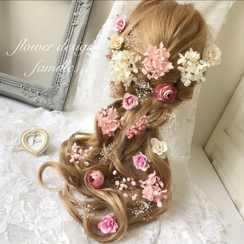 027.編みおろしヘア用ヘッドドレス♡ラプンツェルヘア/ピンク