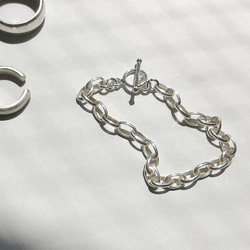 シルバーチェーン ブレスレットSV925 Silver chain bracelet /Oval 4枚目の画像