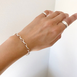 シルバーチェーン ブレスレットSV925 Silver chain bracelet /Oval 6枚目の画像