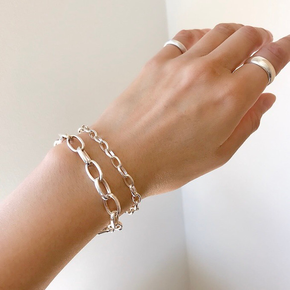 Silver chain bracelet /Oval（SV925） 7枚目の画像