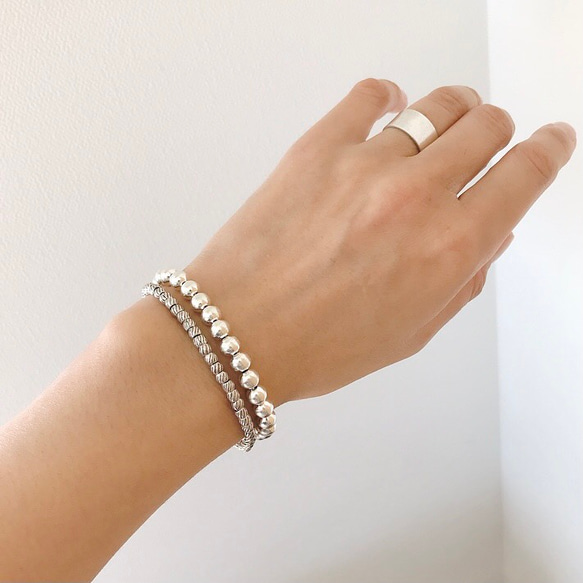 White silver braceletⅡ（Karen Silver×SV925） 10枚目の画像