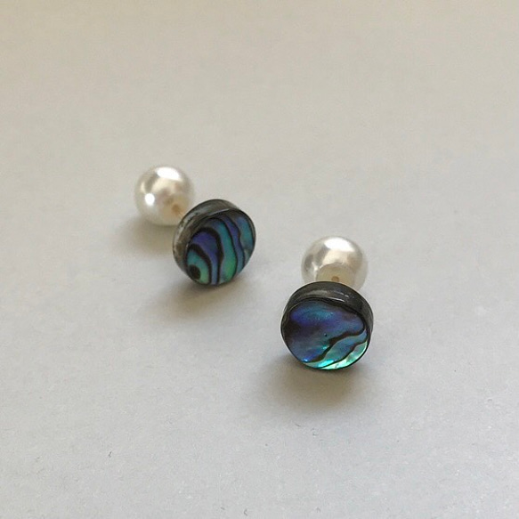 アバロンシェルのピアス 14KGF /金具変更可 ピアス（スタッド