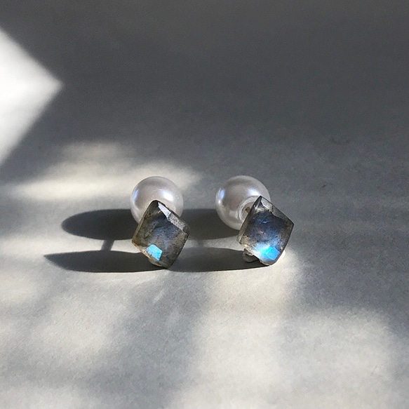 拉長石耳環（14KGF）耳環/耳環 第3張的照片
