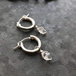 Herkimer diamond Hoop pierce（SilverFilled/SV925）ピアス/イヤリング 5枚目の画像