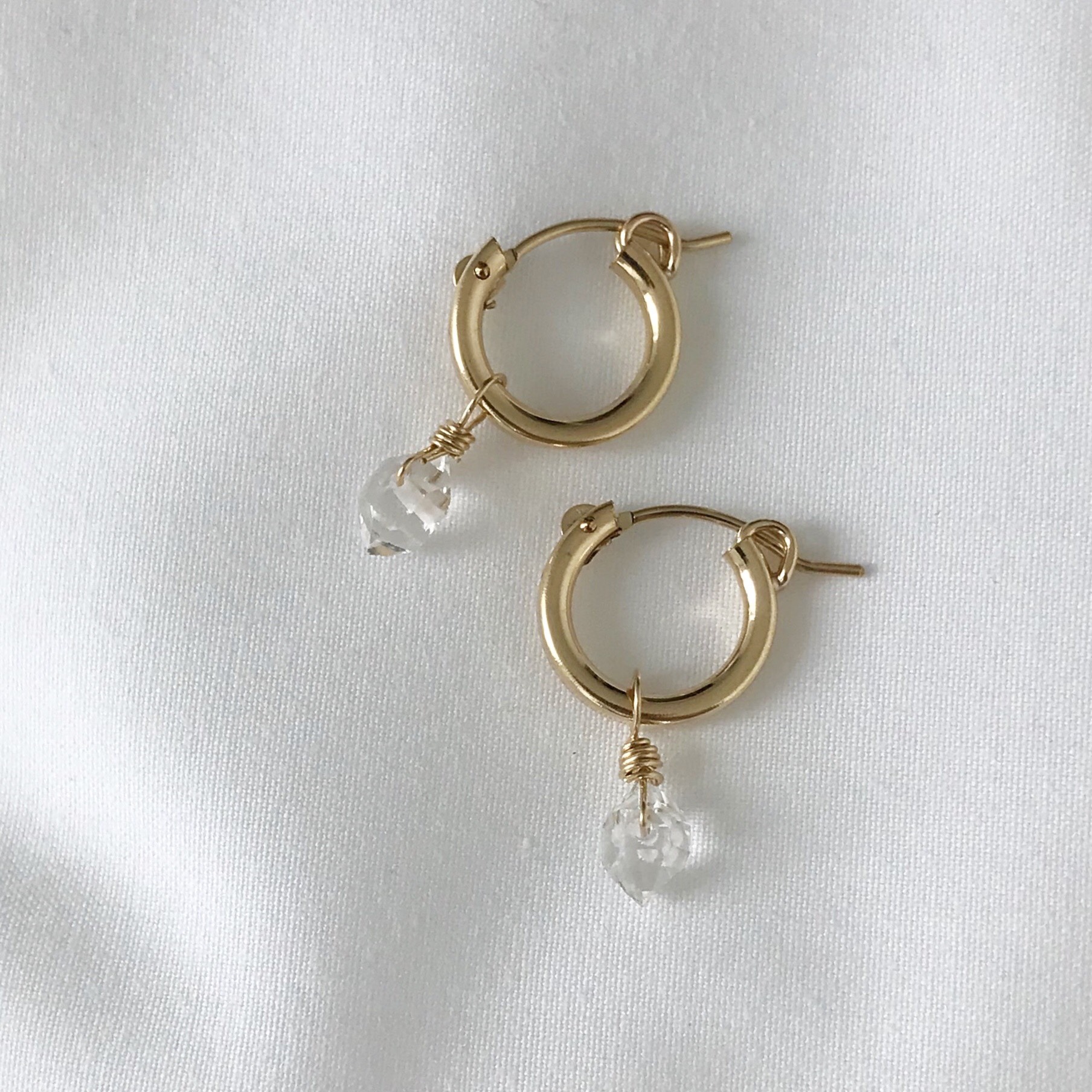 ハーキマーダイヤモンドピアス  14KGF/金具変更可