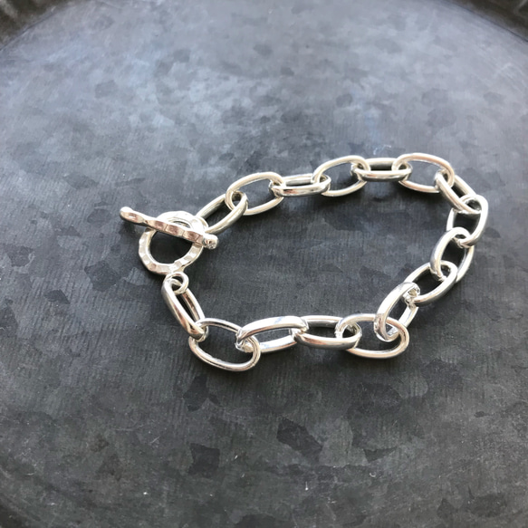 Silver chain bracelet /Oval wide（SV925） 4枚目の画像