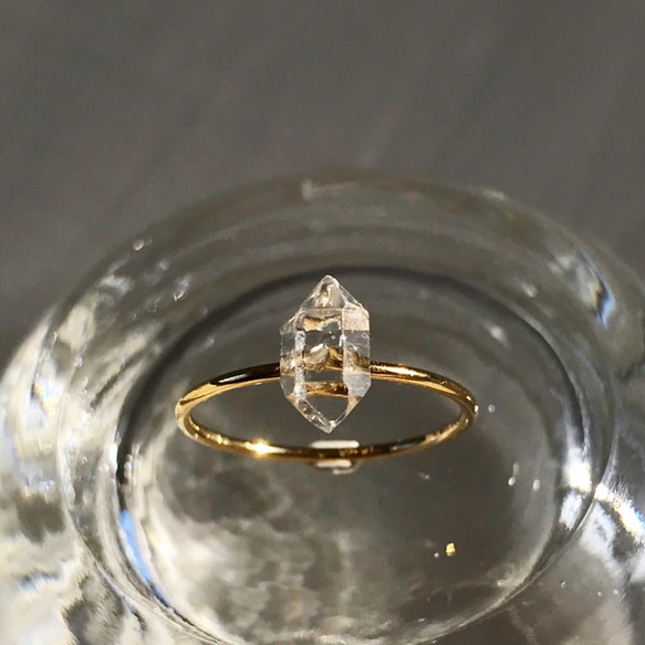 Herkimer diamond Ring M（14KGF）ハーキマーダイヤモンド リング 1枚目の画像