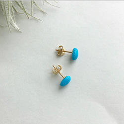 Sleeping beauty Turquoise pierce（14KGF）ピアス/イヤリング 2枚目の画像