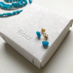 Sleeping beauty Turquoise pierce（14KGF）ピアス/イヤリング 6枚目の画像