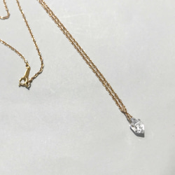 Lsize/ NYハーキマーダイヤモンドの一粒ネックレス （14kgf） 1枚目の画像