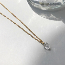 Lsize/ NYハーキマーダイヤモンドの一粒ネックレス （14kgf） 3枚目の画像