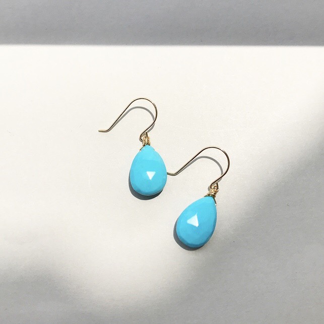 Sleeping beauty Turquoise pierce K10 金具変更可能