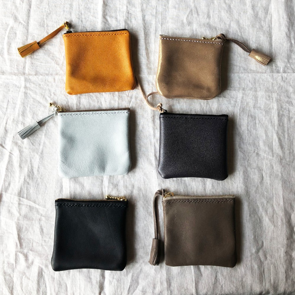 即納品】レザーミニポーチ＜シカク＞ ポーチ No4 leather craft 通販