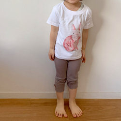 子ども　動物うさぎTシャツ 2枚目の画像