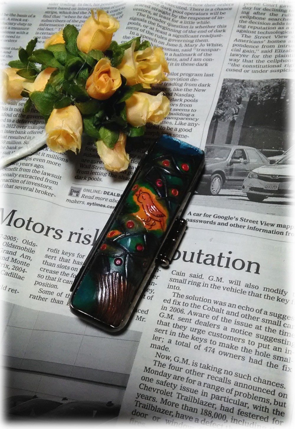 【手描き一点物】印鑑ケ－ス　太さ12㎜×長さ60㎜（認印・銀行印）用　【コトリ】　はんこ　印鑑