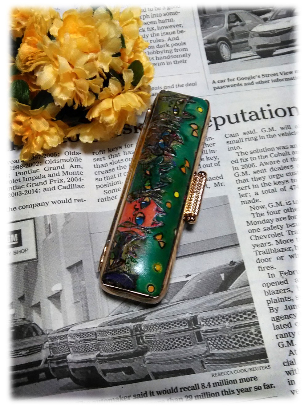 【手描き一点物】印鑑ケ－ス　太さ12㎜×長さ60㎜（認印・銀行印）用　【集会】　はんこ　印鑑