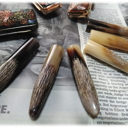 素敵な牛角(オランダ水牛)角先印材 太さ12㎜×長さ60㎜(銀行印・認印