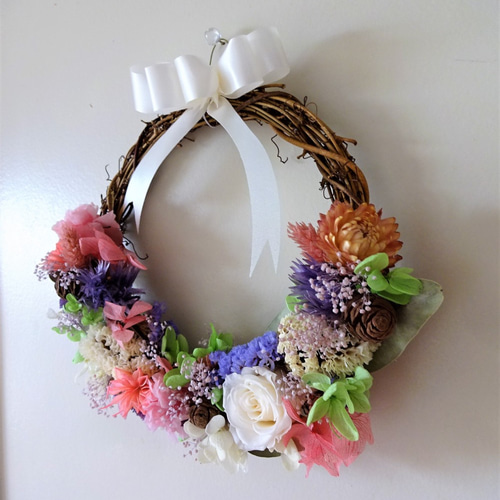 プリザーブドフラワー　ハーフリース♡パープルベリーペッパーのコンチェルト プリザーブドフラワー ハーフリース♡パープルベリーペッパーの