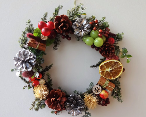 クリスマスリース 27cm リース chloe misaki 通販 4822034｜Creema