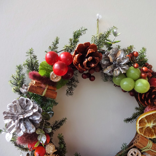 クリスマスリース 27cm リース chloe misaki 通販 4822034｜Creema