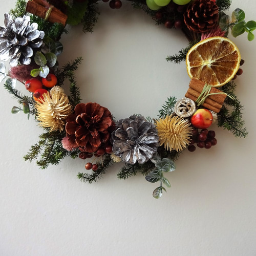 クリスマスリース 27cm リース chloe misaki 通販 4822034｜Creema