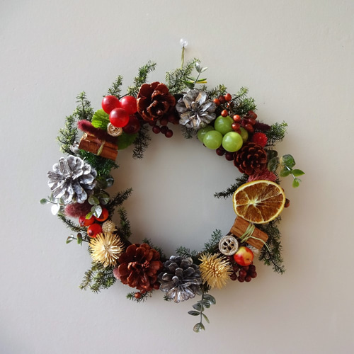 クリスマスリース 27cm リース chloe misaki 通販 4822034｜Creema