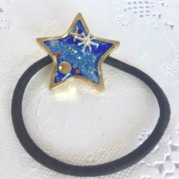 宇宙イメージ星型ヘアゴム♡レジン♡ ヘアゴム たすく 通販