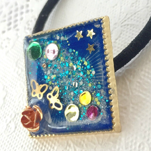 宇宙イメージスクエアヘアゴム♡レジン♡ ヘアゴム たすく 通販