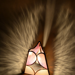 ステンドグラス　アロマランプ　三角　桜色 4枚目の画像