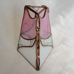 ステンドグラス　アロマランプ　三角　桜色 5枚目の画像