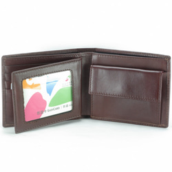 コレクション男性の短いクリップ革財布7カード写真変更バッグブラウン無料カスタムレタリングサービス 1枚目の画像