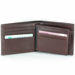 コレクション男性の短いクリップ革財布7カード写真変更バッグブラウン無料カスタムレタリングサービス 3枚目の画像