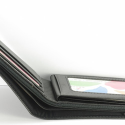 古典的な男性の短いクリップ革財布11カードフォトコインバッグブラックペイゲストレタリングサービス 6枚目の画像
