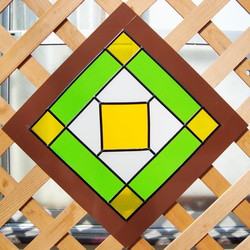 幾何学模様のフェンス飾り　ステンドグラス風（受注生産） 3枚目の画像