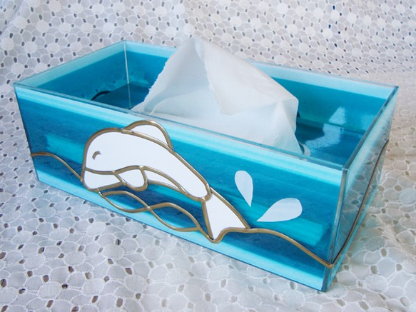 イルカのティッシュケース（ポプリの香りが楽しめる）アウトレット商品 3枚目の画像