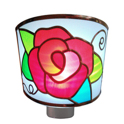 フットライト『深紅のバラ』LEDスイッチ式ライト　 足元ランプ 1枚目の画像