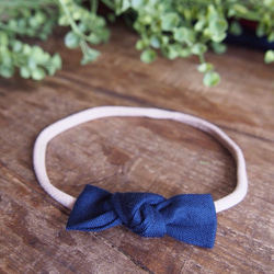 ヘッドバンド *knot bow navy 2枚目の画像