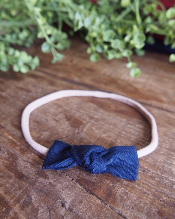 ヘッドバンド *knot bow navy 2枚目の画像