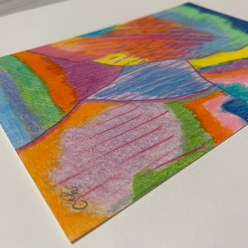 抽象色鉛筆画「忘れなくていいよって自分を肯定できた」 絵画
