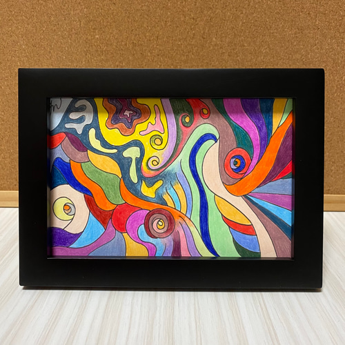 抽象ペン色鉛筆画 f 絵画 next27 通販 11635060｜Creema(クリーマ)