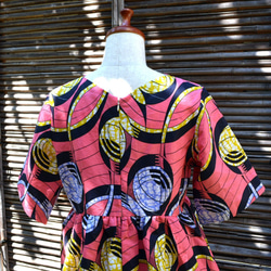 ギテンゲワンピースドレス　‐アフリカの布ギテンゲで作ったワンピース（20GOPD01） 5枚目の画像