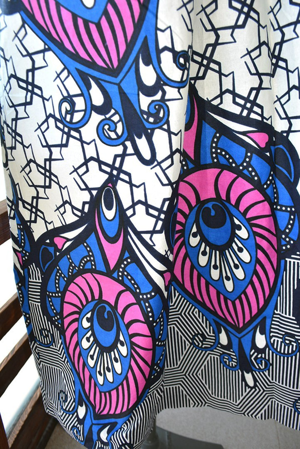 ギテンゲワンピースドレス　‐アフリカの布ギテンゲで作ったワンピース（20GOPD03） 7枚目の画像